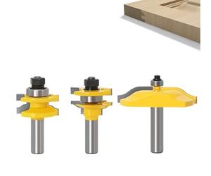 APLUS 3Pcs Tongue Groove Router Bits Set, 1/2" Shank Ogee Rail & Ogee Raised Panel Router Bit Set, Wood Milling Cutter Woodworking Tool