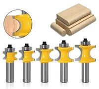 APLUS Edge Beading Bits, Half Round Bearing Bullnose Router Bit Set, 1/2 Inch Shank Milling Cutter Bits