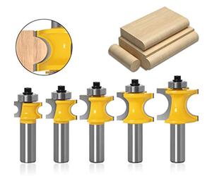 APLUS Edge Beading Bits, Half Round Bearing Bullnose Router Bit Set, 1/2 Inch Shank Milling Cutter Bits