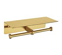 APLusee Double Roll Toilet Paper Holder, Brushed Gold, 304 Stainless Steel