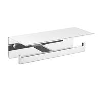 APLusee Double Toilet Paper Holder with Phone Shelf, 304 Stainless Steel Bathroom Tissue Hanger, Wall Mounted Dual Roll Paper Dispenser, Polished Chrome