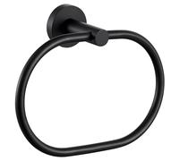 APLusee Matte Black Towel Ring, Stainless Steel Oval Hand Towel Holder for Bathroom Kitchen, Wall Mounted