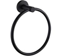 APLusee Matte Black Towel Ring Wall Mounted, Hand Towel Holder for Bathroom, Solid Stainless Steel Round Wall Hanger
