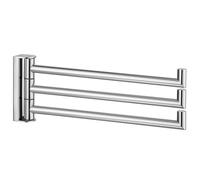 APLusee Polished Chrome Swivel Towel Bar, 304 Stainless Steel Foldable Towel Holder with 3 Arms, Wall Mounted