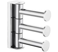 APLusee Triple Swivel Coat Hook, 304 Stainless Steel Polished Chrome Towel Hook for Bathroom with Multi 3 Arms, Wall Mounted