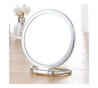 APLUSH 360 Degree Rotation Vanity Mirror, Double-Sided 1X/3X Magnifying Foldable Makeup Mirror for Handheld, Portable Hangable Silver Mirror(Color:E)