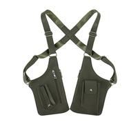 APLUSH Leather Double Shoulder Armpit Bag for Men,Anti-Theft Hidden Adjustable Strap Holster Pocket,Army Green