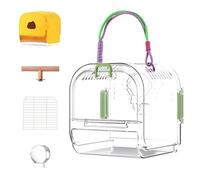 APLUSH Portable Plastic Bird Cage, Lightweight Waterproof Ventilated Travel Birdcage for Outdoor Adventures Camping, Easy To Carry, for Small Birds, Budgies And Pet Birds,Green,B