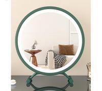 APLUSH Three-color Light, Smart Touch, Round With Light Makeup Mirror, Modern Simple Makeup Mirror, For Various Bathroom, Bedroom(Green,Large)