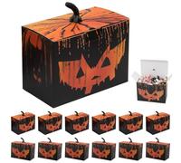 APLUSWER 20pcs Pumpkin Boxes with Simulated Stems for Party Favors, Halloween Treat Boxes for Candy Chocolate Bakery Food, Halloween Decor Centerpieces for Holiday Birthday Gifts