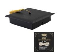 APLUSWER Graduation Gift Box with Greeting Card Class of Graduation Cap Decor with Tassel Gift Wrapping Grad Keepsake Memory Home Decor Black Box for Presents College Graduate High School Supplies