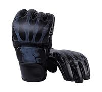 APLVFFZH Boxing Gloves Half Finger MMA Mitts PU Leather Open Palm Hand Protection Lightweight Shock Pad Suitable for Men Women Youth Adults Fitness Grappling