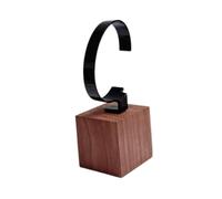 APLVFFZH C Shape Wristwatch Storage Solution, Wood Display Stand for Retail Use, Brown Black
