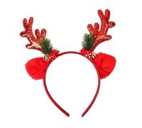 APLVFFZH Christmas Reindeer Antlers Headband Hair Accessories for Roles Play Themed Party, Red