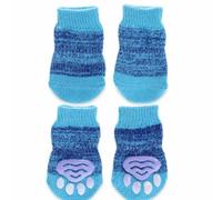 APLVFFZH Dog Socks to Prevent Licking Paws, Anti Slip Protectors for Hardwood Floors, Haze Blue Socks, Blue, S (Paw width approx. 3.3cm, under 2.5kg)