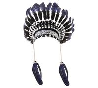 APLVFFZH Feather Headdress Accessories Native American Indian for Show Cosplay Dance, Blue
