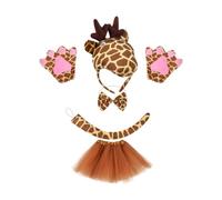 APLVFFZH Giraffe Headband -tail Fly -gloves Set, Animal Long Cock for The Prom Birthday, with Tutu
