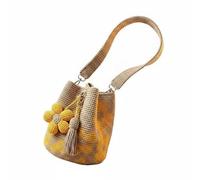 APLVFFZH Handmade Crochet Tote Fashion Bag with Soft Woven Surface Easy Access Interior Attachments Suitable for Adult Women Market, Yellow, Yellow