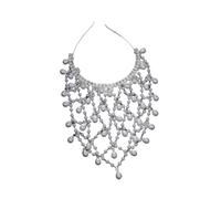 APLVFFZH Mesh Rhinestone Headband for Women Rhinestone Flapper Headpiece for Reunions, Silver