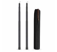 APLVFFZH Metal Awning Pole, Four-Section, 2.1m, Duckbill Spring Buckle, Metal Canopy Support, Backyard Shade Setups, For Event Planners, 2.1 m black tarp poles, 1 pair