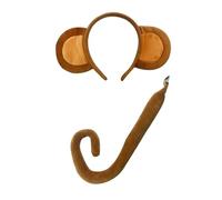 APLVFFZH Monkey Ears and Tail Set Cosplay Props for Carnival Birthday, coffee