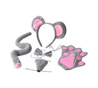 APLVFFZH Mouses Ears Headband Mice Ears and Long Tail for Halloween Party Favors