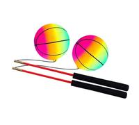 APLVFFZH Pack of 2 Fitness Balls, Gymnastics Balls, Hand Throw Balls, Arm Including Bar for A Comprehensive Stretching Program for Adults to Improve Th, Colorful