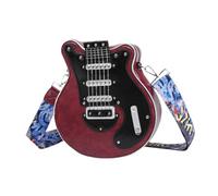 APLVFFZH Shoulder Bag for Women, Travel Bag in Guitar Shape for Vacation, Red