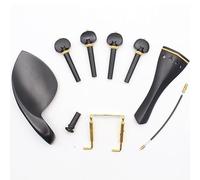 APLVFFZH Wood Violin Kit for 4/4 Size Instruments, Tailpiece, Tuning Pegs, Chin Rest, for Ensemble, Ebony carved accessories, 4/4