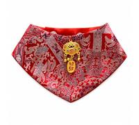 APLVFFZH Year Cape Chinese Style Dog, Nylon, Traditional Chinese s, Winter, Casual, Brocade, Easy to Clean, For New Year, Eight Directions Wealth - Red, Red, size to 2