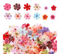 APLZGMG 150Pcs Mini Artificial Flowers for Decoration,Faux flower Heads,Mini Fabric Flowers for Crafts, Garland, Wedding Decor, Stemless Small Fake Flower in 2 Sizes(Multicolor)
