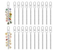 APLZGMG 20 Pcs Keychain Making Kit with Extender Chain, Key Ring Swivel Snap Hook Chains, Extender Keychain Bulk for DIY Crafts Jewelry Making Handbag Purses(Silver)