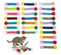 APLZGMG 24 Pcs Cat Spring, Colorful Cotton Cat Springs Spiral, Kitten Springs Interactive Cats Toys Plush Coil Spiral for All-Age Kitten Bouncing Play, Training, Swatting, Biting, Hunting