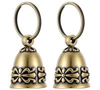 APLZGMG 2Pcs Copper Collar Bells for Small Pets, 0.75 Inch Vintage Brass Jingle Bells, Ideal for DIY with Anti-Lost ID Pendant Tags, Retro Pet Craft Bell Charms for Cats & Puppies