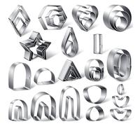 APLZGMG 36 Pcs Polymer Clay Cutters Set, Various Shapes and Size Clay Tools, Stainless Steel Clays Earring Making Kit, Geometric Cookie Cutters for Craft DIY Combination