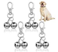APLZGMG 4Pcs Loud Dog Cat Collar Bells, Metal Pet Collar Charm Bell Pet Tracker Bells Training Bell Collar Stainless Steel Vintage Small Bell for Pets Pendant
