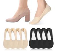 APLZGMG 8 Pairs No Show Trainer Socks Womens Low Cut Non Slip Cotton Loafer Socks Invisible Liner Footies Thin Silk Socks for Canvas Loafers