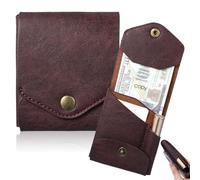 APLZGMG The Conan Wallet Multifunctional Compact Wallet for Men, Slim Minimalist Bifold Wallet with Pen Slot, Portable Handmade Leather Flat Banknote Storage for Daily or Travel
