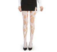APLZGMG White Ripped Fishnet Tights, Gothic Irregular Hole Mesh Pantyhose, Hollow Out Stockings for Y2K, Lolita Punk Rock & Halloween Cosplay Party