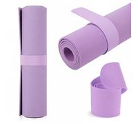 APLZGMG Yoga Mat Strap, One Snap Yoga Mat Slap Band for Keep Mats Tightly Rolled, Elastic One Snap Straps Band Fits Most Size Workout, Exercise, and Pilates Mats(20" L x 2" W, Light Purple)