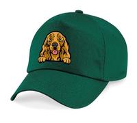 Apm Apparel Cocker Spaniel Dog Peeking Dog Unisex Baseball Cap (UK, Alpha, One Size, Green)