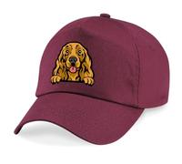 Apm Apparel Cocker Spaniel Dog Peeking Dog Unisex Baseball Cap (UK, Alpha, One Size, Maroon)