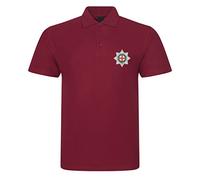 Apm Apparel Coldstream Guards Insignia Mens Embroidered Polo Shirt British Army Military Embroidery (UK, Alpha, XL, Regular, Regular, Maroon)