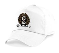 Apm Apparel English Springer Spaniel Dog Peeking Dog Unisex Baseball Cap (UK, Alpha, One Size, White)
