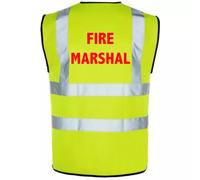 Apm Apparel Fire Marshal Yellow Hi Vis Viz Reflective Safety Vest - High Visibility, Small