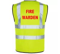 Apm Apparel Fire Warden Yellow Hi Vis Viz Reflective Safety Vest - High Visibility, Small