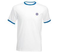Apm Apparel Mod Target Laurel Wreath Embroidered Mens Ringer T Shirt Scooter Ska Mods Embroidery