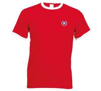 Apm Apparel Mod Target Laurel Wreath Embroidered Mens Ringer T Shirt Scooter Ska Mods Embroidery