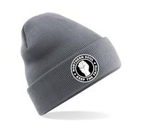 Apm Apparel Northern Soul Keep The Faith Embroidered Beanie Hat - Beanie Bob Hat Embroidery (UK, Alpha, One Size, Grey)