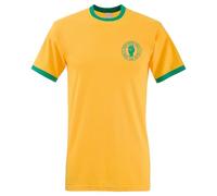 Apm Apparel Northern Soul Keep The Faith Men's Embroidered Ringer T Shirt Ska Mod Casual T-Shirt Embroidery (UK, Alpha, L, Regular, Regular, Yellow/Green)